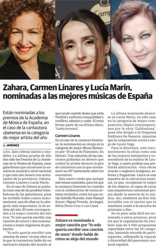 ¡Enhorabuena a las 3 y especialmente a nuestras socias #LuciaMarin y #LauraVega!

Os recordamos que el próximo 10 de  mayo entrevistamos  a Lucía Marín en nuestro You Tube