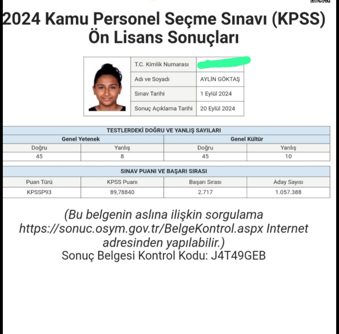 Öğrendiğimde sevinçten ağlıyordum  ama bugün bolumumde 30.olmama ragmen ameliyathane teknikerine verilen 25 kontenjan yüzünden açıkta kalmaktan agliyorum bu puanı alip atanamamak anca bizim ülkeye yakışırdı zaten söylenecek çok şey var ama dinleyecek kimse yok...<a href="/drmemisoglu/">Prof. Dr. Kemal Memişoğlu</a>