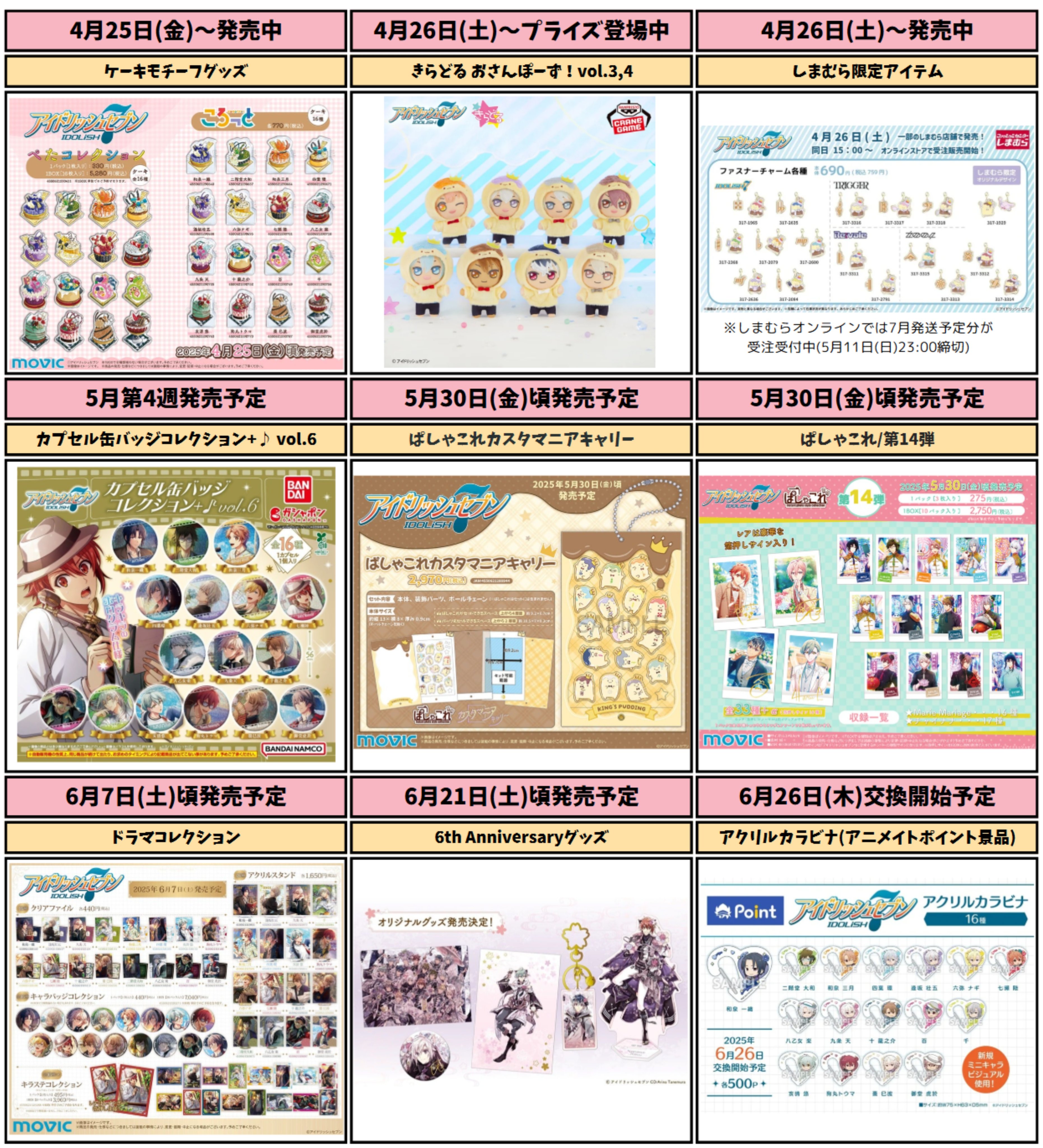 アイドリッシュセブン(アイナナ)』イベント・グッズ情報部