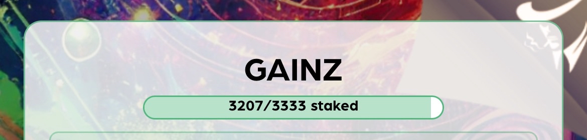 GM, 
Conviction runs deep in this community, over 96% of Gainz staked. Come find out why. 👀

What are 🫵waiting for?

discord.gg/aG27a2db

#GYG #GAINZ #SOL