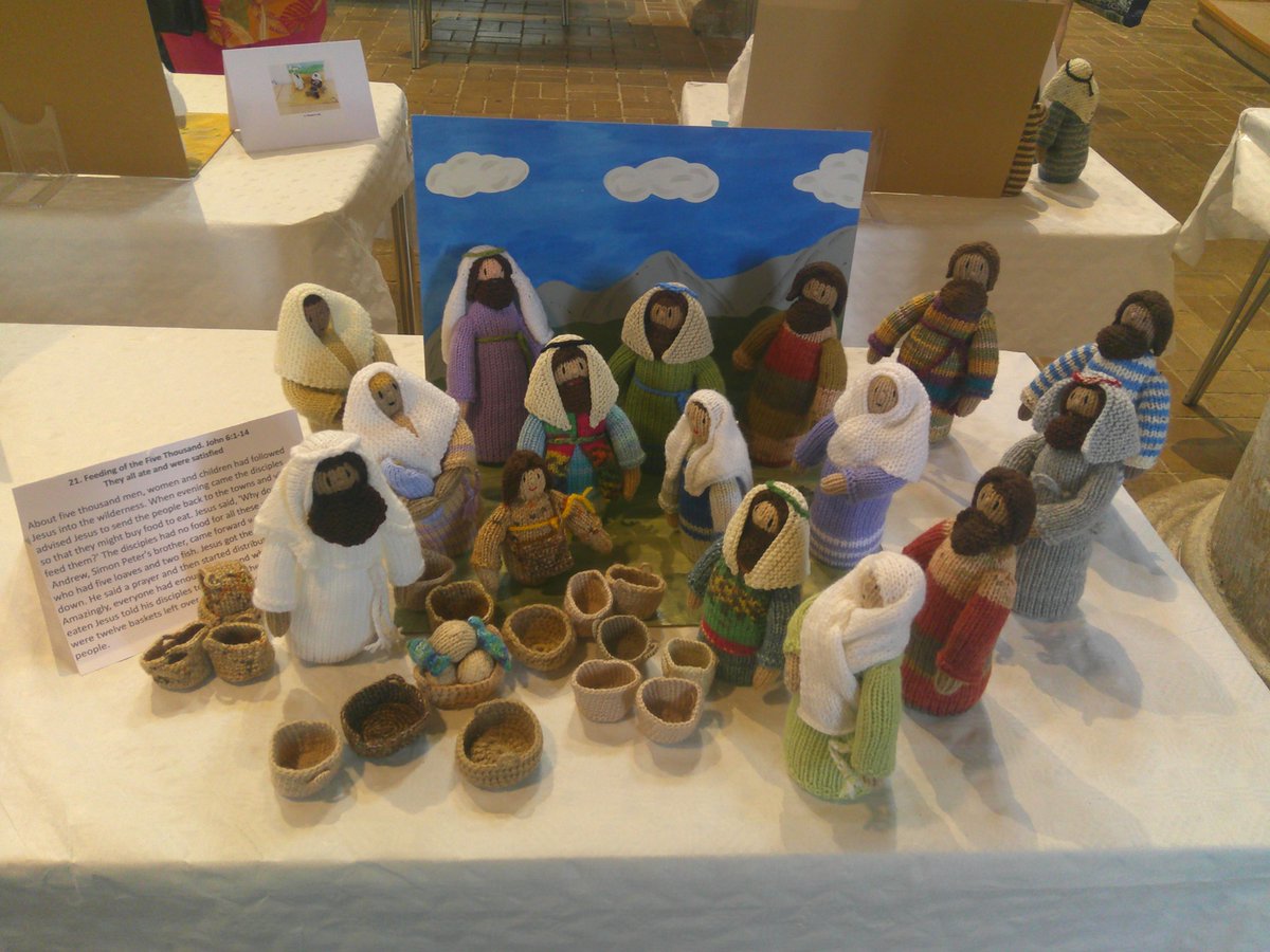 HelenRo88542779's tweet image. An impromptu visit to a fab &apos;knitted bible stories&apos; exhibition at Hemingford Grey church on a walk yesterday (30 scenes) Here are a few - Noah&apos;s Ark, Feeding of the 5000, Palm Sunday and the Last supper. #SpottedOnMyWalk #Cambridgeshire #SundaySermons #knitting #bible