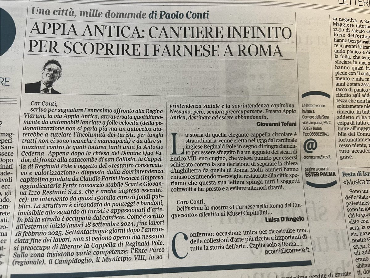 Povera Appia antica…
Vero <a href="/parcoappia/">Parco Appia Antica</a> <a href="/tocciw/">Walter Tocci</a> <a href="/Sovrintendenza/">Sovrintendenza Roma</a> <a href="/gualtierieurope/">Roberto Gualtieri</a> <a href="/RegioneLazio/">Regione Lazio</a> <a href="/GRAB_Roma/">GRAB</a> ???