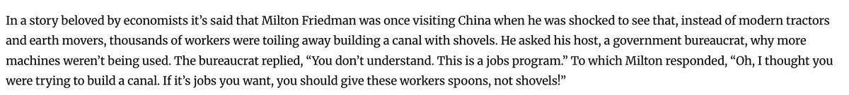the paradox of blockchain adoption;

permissionless tech requiring permission from incumbents

when working with large organizations, ive come across a basic tension b/w

&lt; efficiency &amp; employment &gt; 

the market wants efficiency: do the most with the least inputs and you get