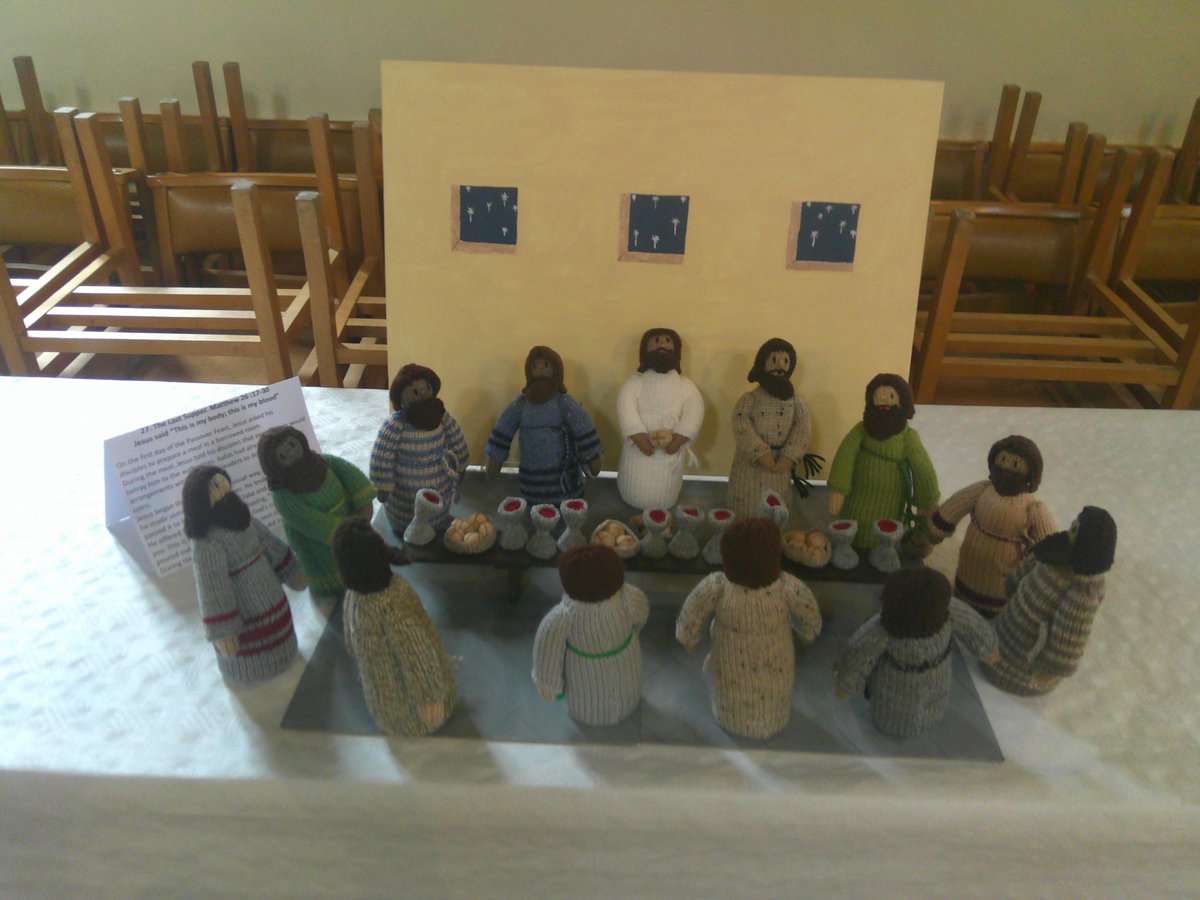 HelenRo88542779's tweet image. An impromptu visit to a fab &apos;knitted bible stories&apos; exhibition at Hemingford Grey church on a walk yesterday (30 scenes) Here are a few - Noah&apos;s Ark, Feeding of the 5000, Palm Sunday and the Last supper. #SpottedOnMyWalk #Cambridgeshire #SundaySermons #knitting #bible