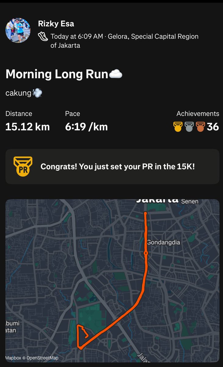 crizkiano's tweet photo. long run,cuaca adem, ngebut https://t.co/lA1gf3GeGp
