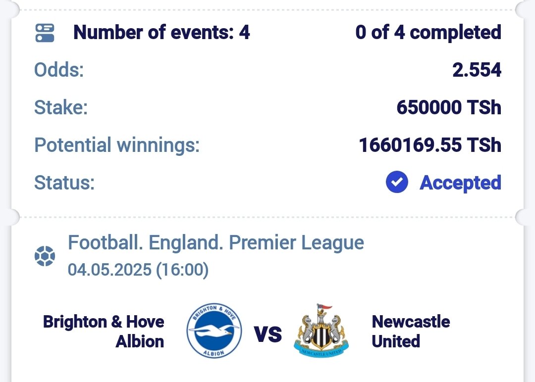 EPL 🏴󠁧󠁢󠁥󠁮󠁧󠁿

CODE: L7H6A

ODDS: 2.5

STAKE: 650K

PARIPESA

Jisajili: cutt.ly/SativaParipesa

Promo code: SATIVA17

App link ANDROID TUU: paripesa.bet/sativa17app

BET &amp; RELAX 🧘