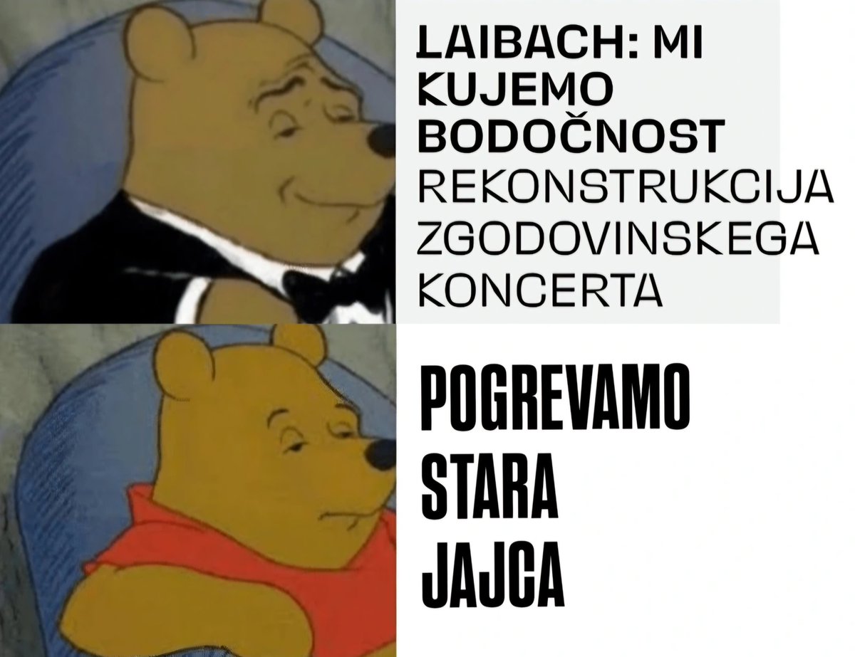 Laibach kot lasten cover band, but it's conceptual.

#avtomitizacija #retroavantgarda #cukrarna