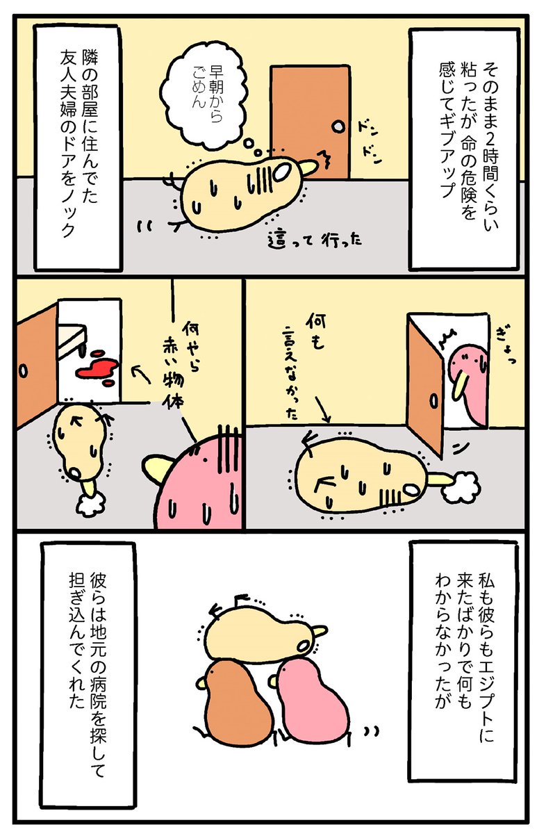 「月収5万エジプト在住 まあ死なんやろ日記」
エジプトの食べ物で死にかけた話(2/3) 