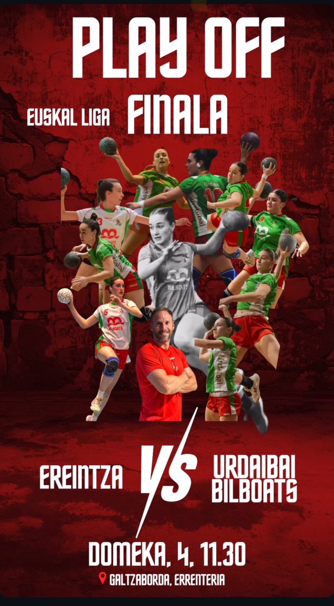 🎯 #MatchDay Senior Neskak
🏆 A4 FINALA 🤾🏼‍♀️🤾🏼‍♀️
🗓️ GAUR !!! ⏰ 11:30
🏟 Galtzaborda Kiroldegian, Errenteria.
⚔️ <a href="/ereintza/">Ereintza Eskubaloia</a> 🆚 <a href="/UrdaibaiET/">Urdaibai Eskubaloi Taldea</a> 
📺 youtube.com/live/e_2u7mOfx…
📣 Bai Bai Bai, URDAIBAI!!!!