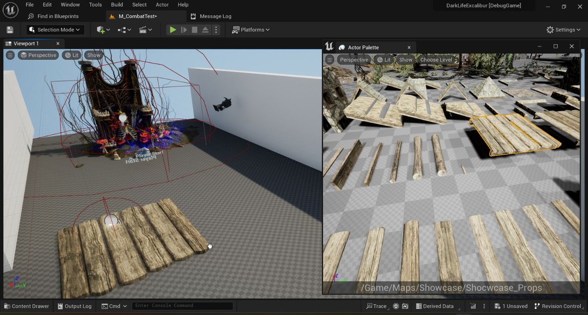 Unreal Engine's Actor Palette plugin improves level design workflows by letting you open a separate map with commonly used assets. You can drag actors straight into your active level without opening the Content Browser every time.
A great way to speed up modular world-building.