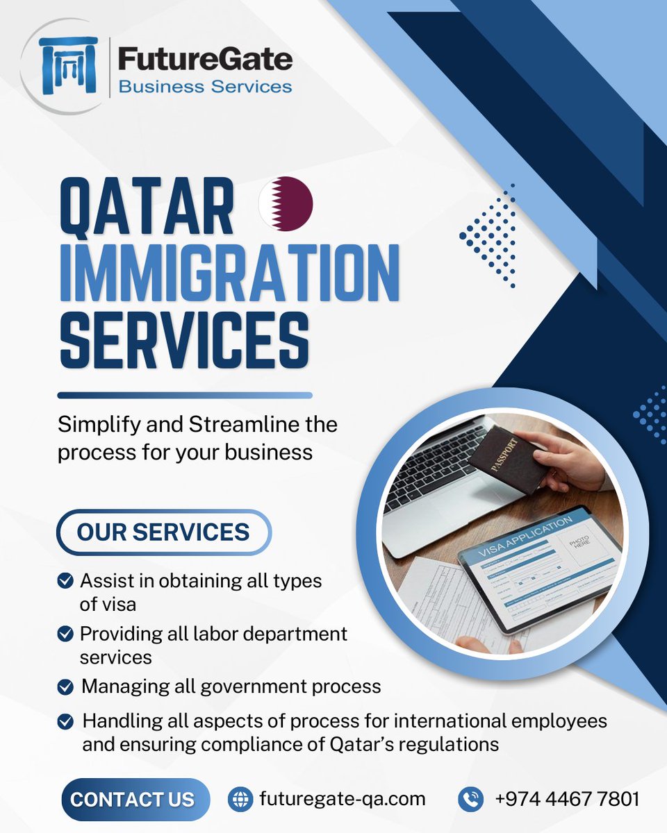 FutureGateGroup's tweet image. We Handle Your Business Professionally and Efficiently⁠

#futuregate #qatar #doha #dohabusiness #dohalife #qatarbusiness