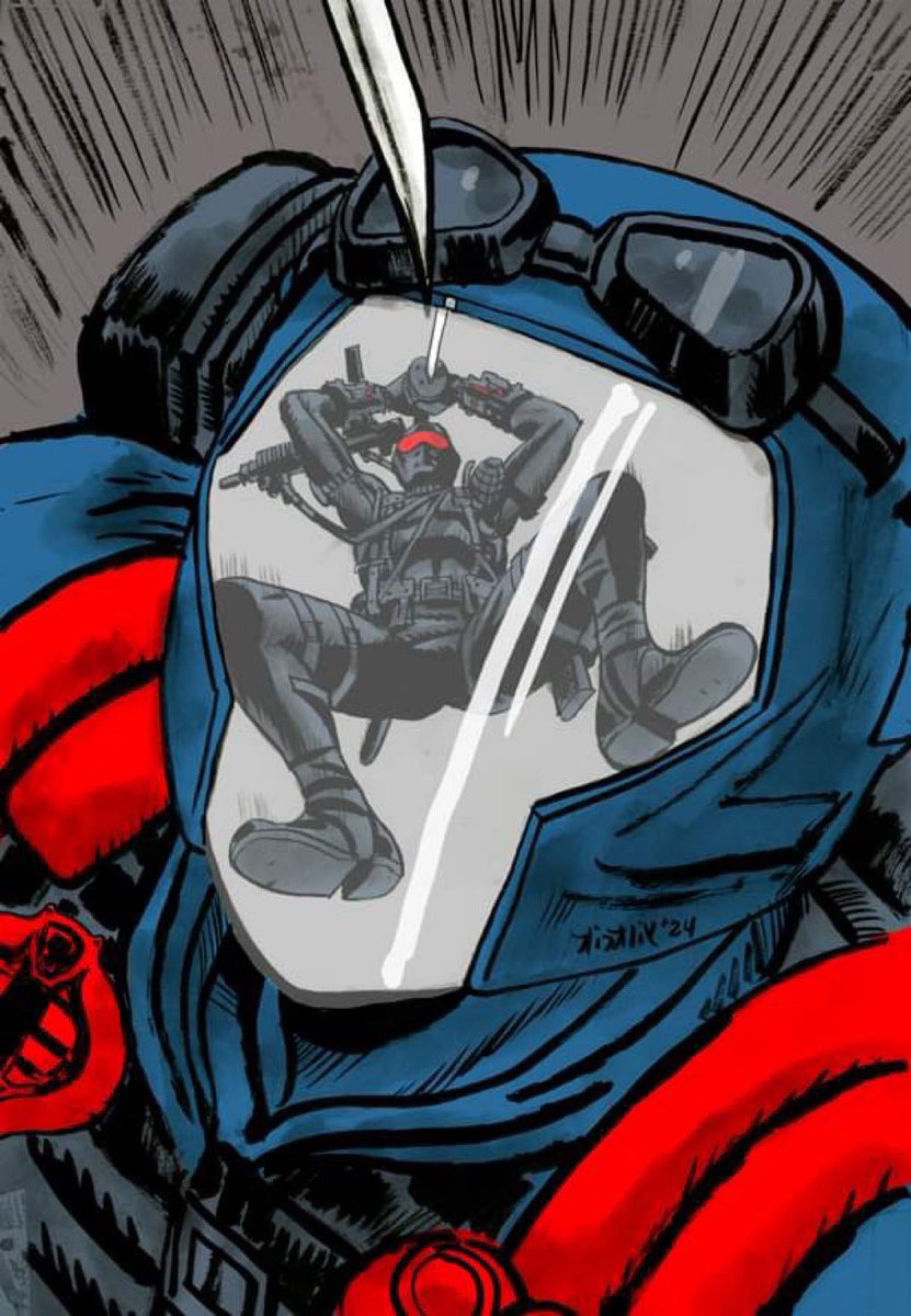 Yo Joe! Snakes Eyes coming down hard! 

Toy recreation