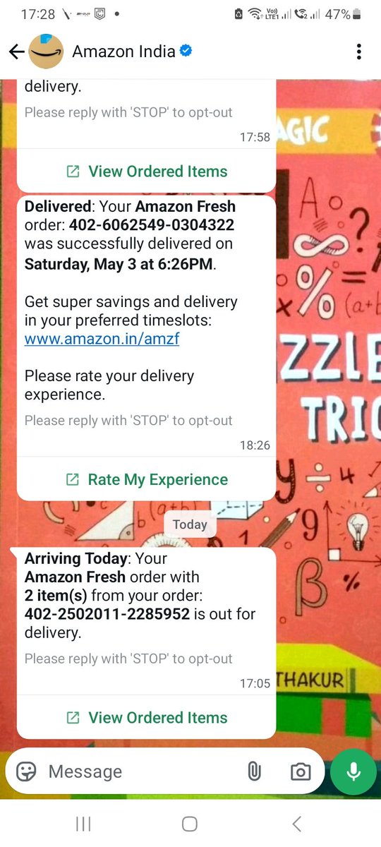 DR RAJESH THAKUR (@r_k_thakur) on Twitter photo Hello <a href="/amazonIN/">Amazon India</a> at 5.09pm, I got the message of out of delivery for my product and on checking the status, I got the message of returning the product due to non availability at home.
Is it the way to make your customer puzzle? I am at home and no-one came to deliver the product Hello <a href="/amazonIN/">Amazon India</a> at 5.09pm, I got the message of out of delivery for my product and on checking the status, I got the message of returning the product due to non availability at home.
Is it the way to make your customer puzzle? I am at home and no-one came to deliver the product