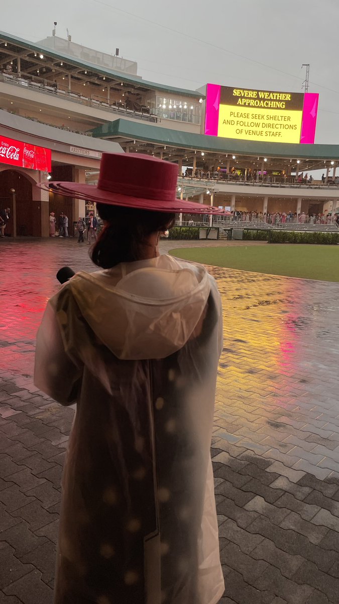 BritneyEurton's tweet photo. Another Derby in the books! An incredible race and huge performance from Sovereignty 🙌🏼 This year had its challenges, but you couldn’t rain on our parade!

MVP honors go to @LaSchanz, Ahmed Fareed on the quick sub, and my rain boots.

Next stop… @PreaknessStakes 150! 🌼 https://t.co/HBxvQyjHkW