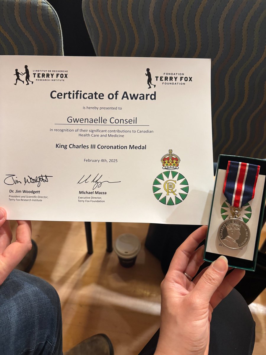 Madhuri Koti (@canimmun) on Twitter photo Truly deserving of this medal for all her contributions in cancer research and support to several trainees and PIs at DBMS and SCRI!
Congrats Gwenaelle (not on twitter)!!!
Thanks to <a href="/tfri_research/">Terry Fox Research Institute</a> for nominating! Truly deserving of this medal for all her contributions in cancer research and support to several trainees and PIs at DBMS and SCRI!
Congrats Gwenaelle (not on twitter)!!!
Thanks to <a href="/tfri_research/">Terry Fox Research Institute</a> for nominating!