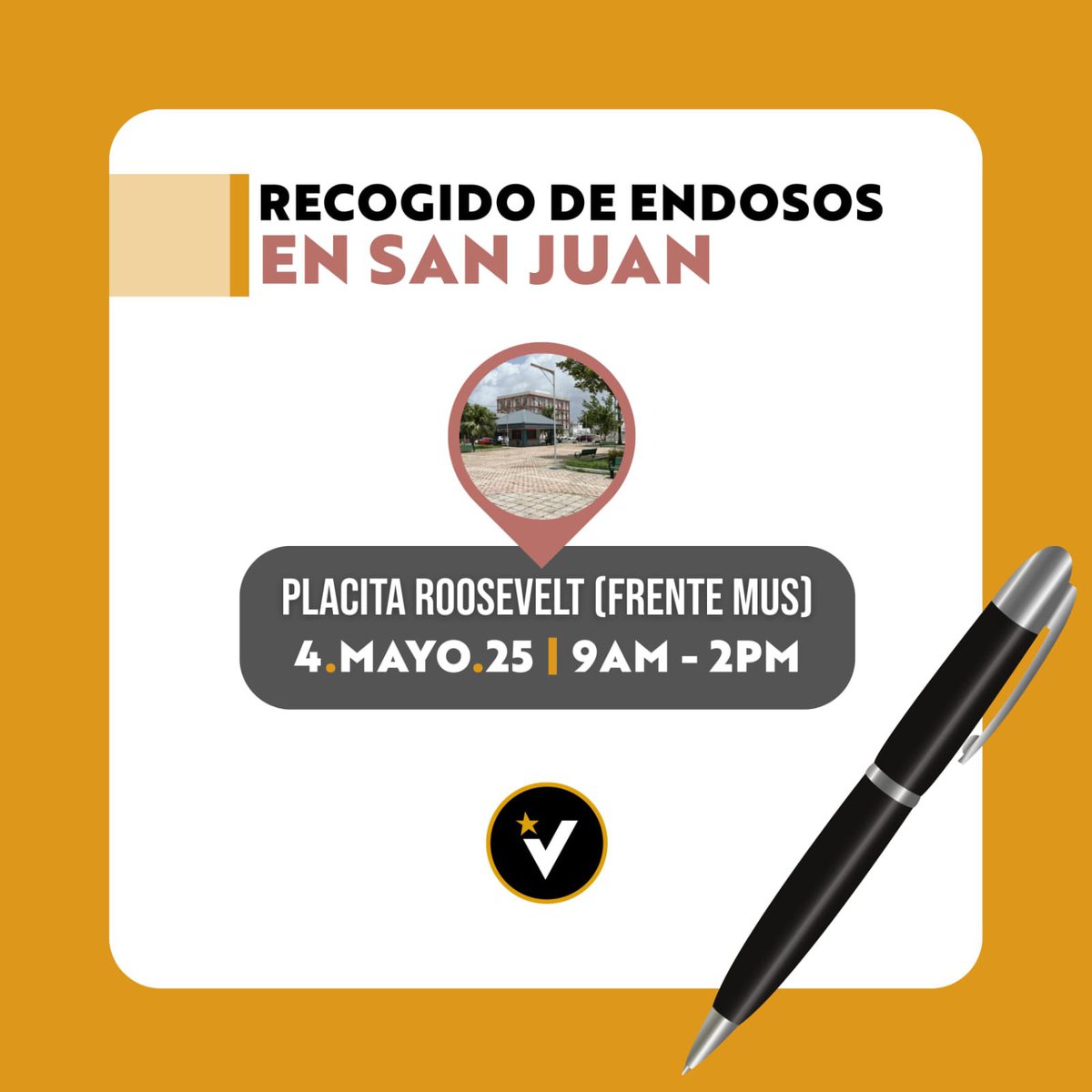 Manuel Natal Albelo (@manuelnatal) on Twitter photo ¡Buen día!
Si todavía no has brindado tu endoso para la reinscripción de <a href="/VictoriaPorPR/">Victoria Ciudadana</a>, hoy puedes pasar por la Placita Roosevelt de 9am a 2pm.
Tendremos una estación tipo servi-carro frente a la Casa Soberanista.
¡Contamos contigo! ¡Buen día!
Si todavía no has brindado tu endoso para la reinscripción de <a href="/VictoriaPorPR/">Victoria Ciudadana</a>, hoy puedes pasar por la Placita Roosevelt de 9am a 2pm.
Tendremos una estación tipo servi-carro frente a la Casa Soberanista.
¡Contamos contigo!