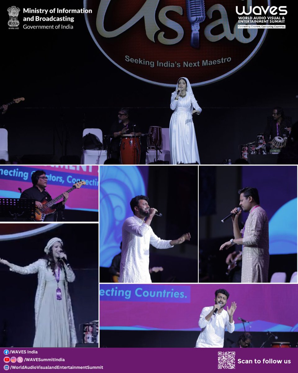 WAVESummitIndia's tweet image. A mesmerising performance by participants of the ‘Wah Ustad’ Challenge on Day-4 of #WAVES2025!

#CreateinIndiaChallenge #WAVES #WAVESIndia #WAVESummit #WAVESummitIndia