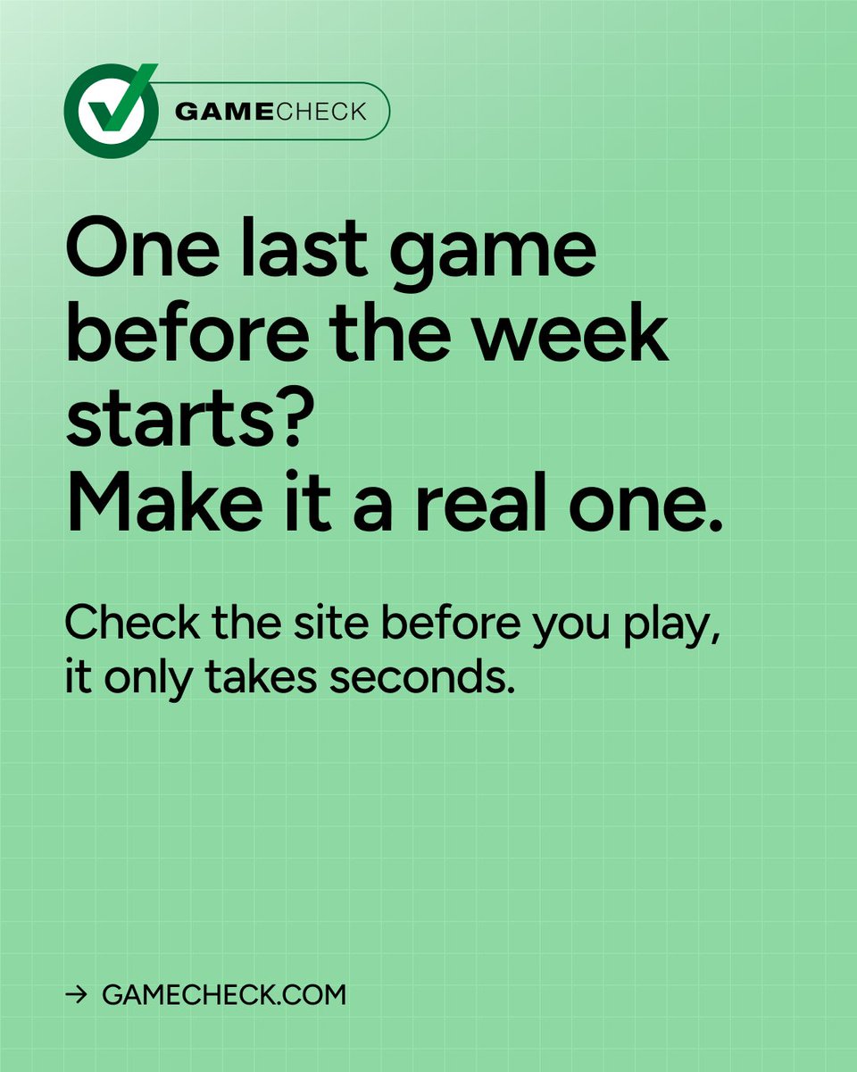 gamecheckcom's tweet image. 𝗢𝗻𝗲 𝗹𝗮𝘀𝘁 𝗴𝗮𝗺𝗲 𝗯𝗲𝗳𝗼𝗿𝗲 𝘁𝗵𝗲 𝘄𝗲𝗲𝗸 𝘀𝘁𝗮𝗿𝘁𝘀? 𝗠𝗮𝗸𝗲 𝗶𝘁 𝗮 𝗿𝗲𝗮𝗹 𝗼𝗻𝗲.

Don’t end the weekend on a fake.
Check the site and make sure your game is legit.
It only takes a few seconds.

Gamecheck before you play.

#WeekendWindDown #FakeGamesFlagged…
