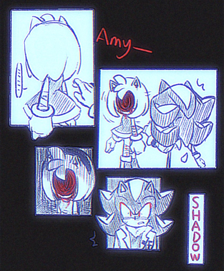 sachiko22662079's tweet image. This is another derivative setting of the experimental au，If Shadow had chosen to experiment in another way, it would have looked like this
#sonic #shadamy #amyrose