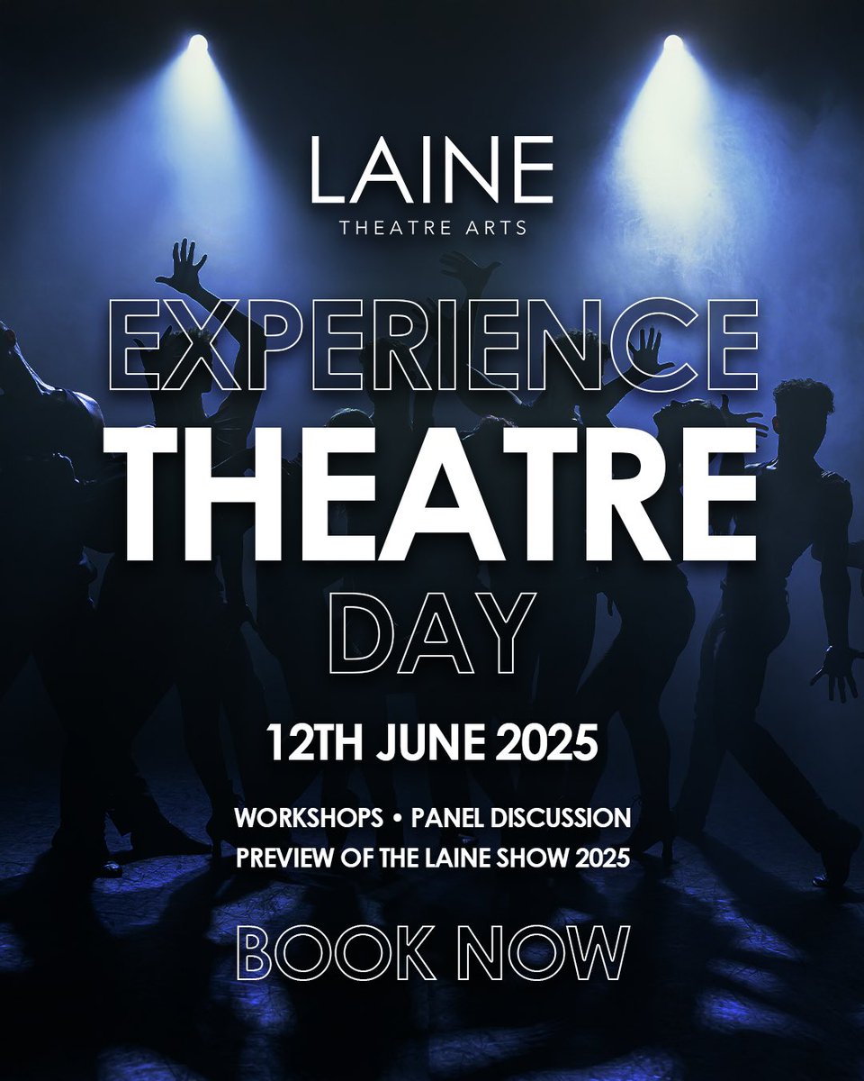 📣 Experience Theatre Day 🎭🕺💃🎵 

📆 Thursday 12.6.25
⏰ 9am (event lasts 7 hours)

⭐️ Visit our studios
⭐️ Dance/Musical Theatre Workshops
⭐️ Q&amp;A
⭐️ Preview of the Laine Summer Show

• Suitable for ages 12+
• Individuals and school groups welcome 

eventbrite.co.uk/e/experience-t…
