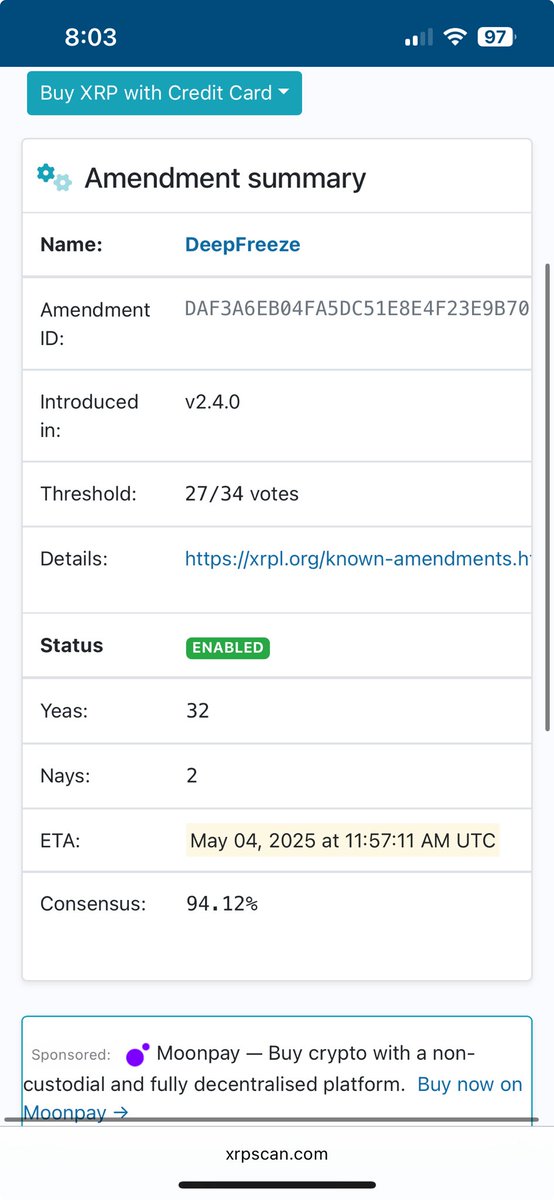 stackdrops's tweet image. There it is! XLS-77d is enabled