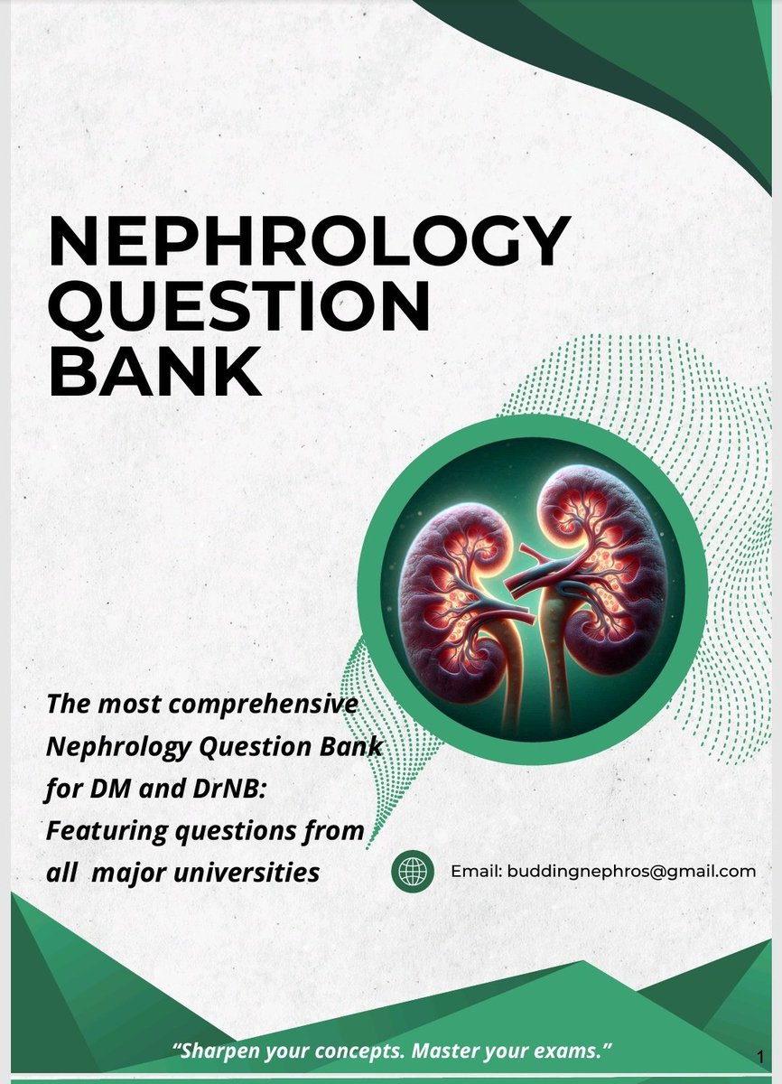 IamGopambuj's tweet image. So finally we have done one big thing for residents from our side. 
Nephrology question bank for DM/DrNB final exams. 
Kudos to our core team and specially all the pain taken by brother @namesh217 in compiling it. 
Hopefully all the residents find it useful.
Suggestions are…