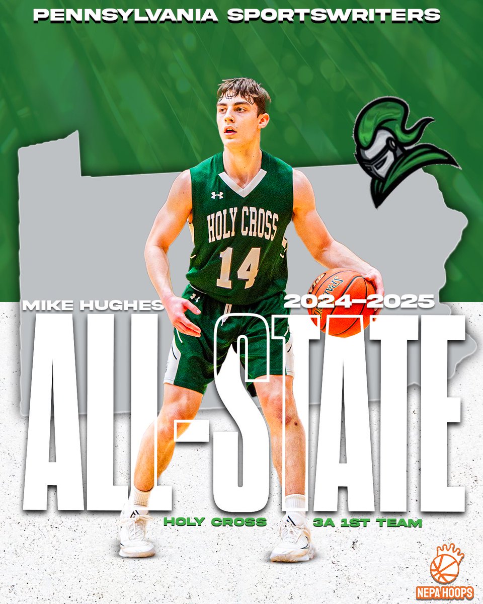 NEPA Hoops (@nepahoops) on Twitter photo 📢 FIRST TEAM ALL-STATE: MICHAEL HUGHES ‘25 (Holy Cross)‼️🔥
Back-to-back First Team honors for <a href="/michaelt_hughes/">Michael Hughes</a>, who closes his Holy Cross career with 1,210 points and 151 threes made.
The 5’11” senior tallied 459 points in 2024–25, averaging 15.3 PPG, 4.2 RPG, 4.9 APG, and 📢 FIRST TEAM ALL-STATE: MICHAEL HUGHES ‘25 (Holy Cross)‼️🔥
Back-to-back First Team honors for <a href="/michaelt_hughes/">Michael Hughes</a>, who closes his Holy Cross career with 1,210 points and 151 threes made.
The 5’11” senior tallied 459 points in 2024–25, averaging 15.3 PPG, 4.2 RPG, 4.9 APG, and