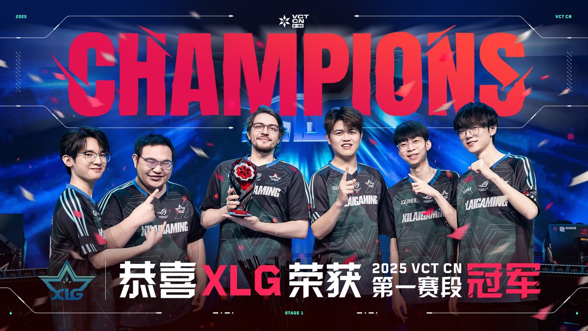 SHINE AND RISE!

Congratulations to @XLG_VALORANT for winning the #VCTCN Stage 1 Championship. They're on their way to writing an amazing legend!!