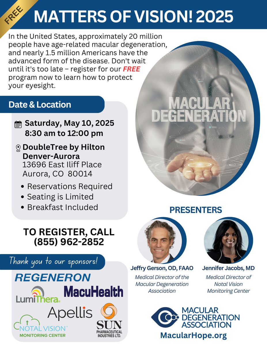 Hurry time is running out. The last day to register is Wednesday, May 7th. Call (855) 962-2852 to reserve your seat.