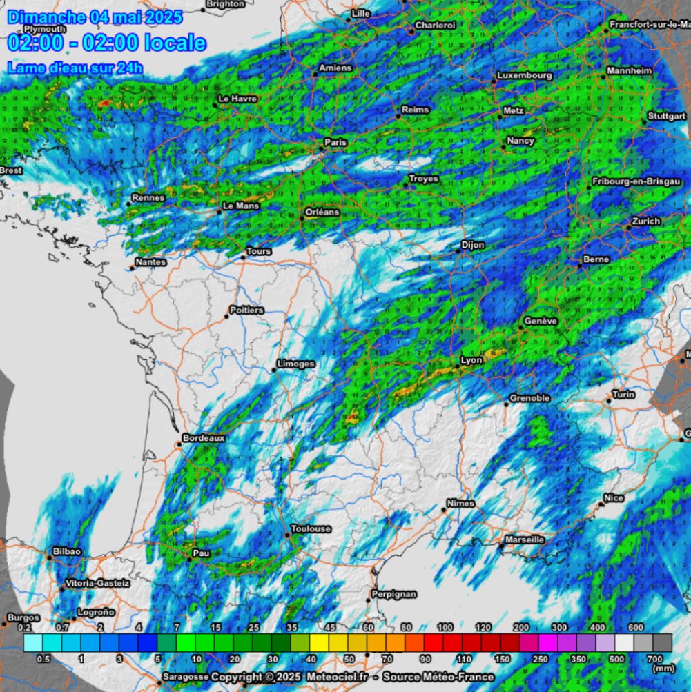 VigipreventionM's tweet image. ⛈️{#Orages}
⛈️-&amp;gt; Comme l'avaient prévu les prévisions, plusieurs salves #orageuses ont été observées, touchant différentes zones avec des #orages #multicellulaires. Ceux-ci ont entraîné localement d’importantes #précipitations ainsi que des chutes de #grêle de taille moyenne (1 à