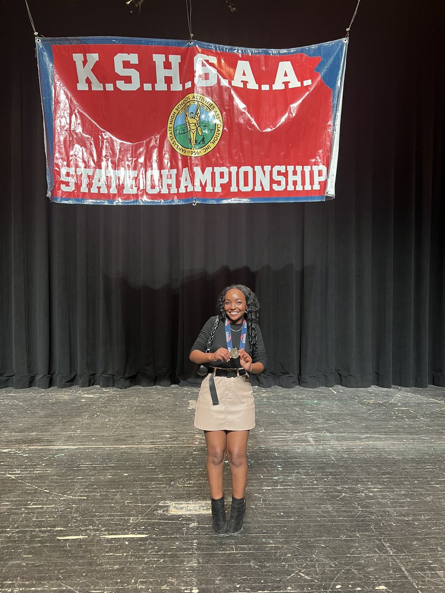 Newcomer this season, Calista, finished as a semifinalist in International Extemp speaking and is your <a href="/KSHSAA/">KSHSAA</a> STATE CHAMPION in Original Oration!!