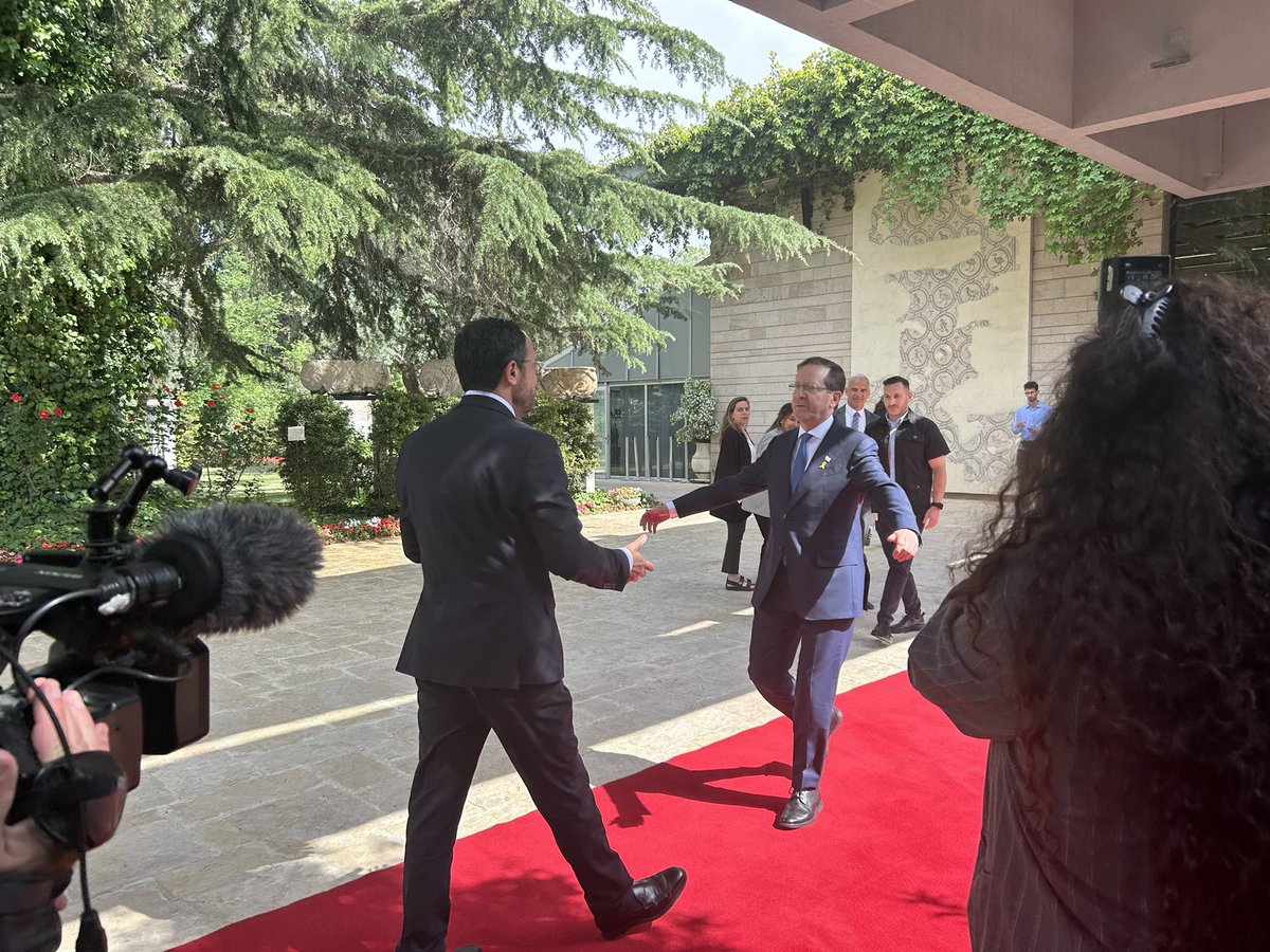 Neighbors, friends, strategic partners. A forward looking discussion with my good friend President <a href="/Isaac_Herzog/">יצחק הרצוג Isaac Herzog</a> on adressing challenges and creating opportunities for our neighborhood. Cyprus is a reliable, stable, trustworthy partner committed to regional cooperation, 🇨🇾🇮🇱