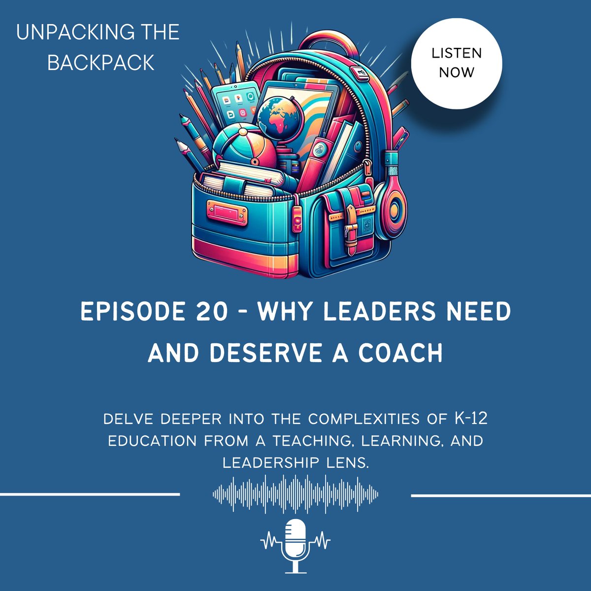 New episode on Unpacking the Backpack: Why Leaders Need and Deserve a Coach | Listen on Spotify or wherever you access your favorite podcasts spotifycreators-web.app.link/e/RveAtJPL2Sb #edchat #edadmin #edleadership #suptchat #ukedchat #leadership #digilead #edutwitter #educhat