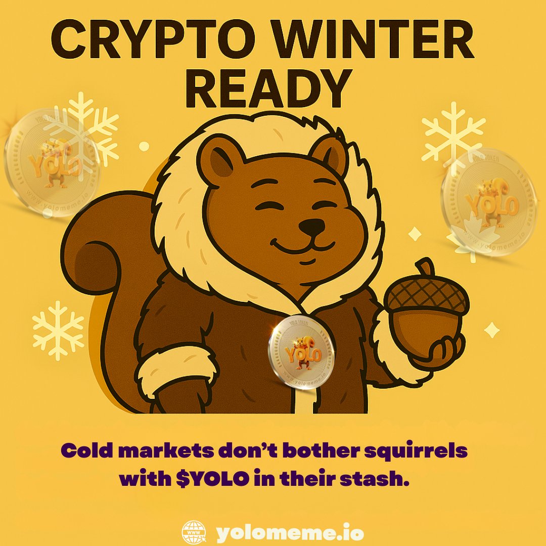 _YOLOmeme_io's tweet photo. Crypto Winter Ready: YOLO Fur Coats Edition 🐿️❄️🧥

Cold markets don’t bother squirrels with $YOLO in their stash.
We’ve got fur, foresight, and full wallets. 🌰💎

#CryptoWinterReady #YOLOShield #MarketArmor #FurryGains #AcornProtection https://t.co/VH4lKhoNKO