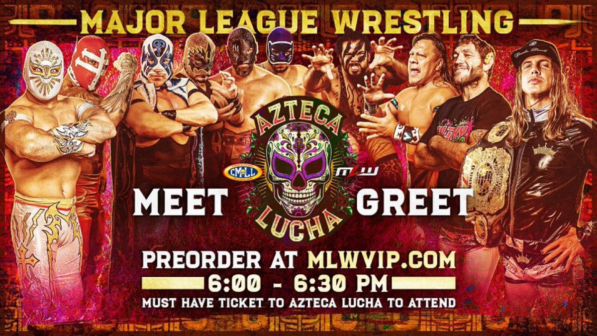 ATTN: Chicago! 

Got your tickets for Azteca Lucha next weekend? Preorder your Meet &amp; Greets now:

📸  MLWVIP.com ✍️
