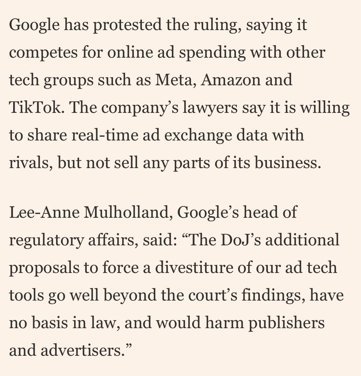 米国司法省がChrome売却を要求する方針であるというのであり、Google自身が積極的に検討している訳ではないのでは。
実際Googleは今回の判断に対して応じない姿勢を示している。