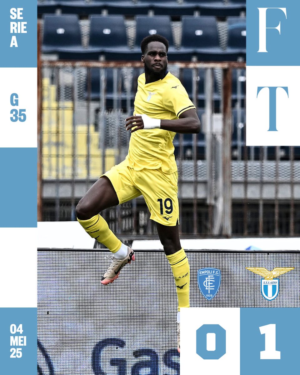 FT | #EmpoliLazio 0-1

⚽ <a href="/Diaboulaye11/">Boulaye Dia</a> 

#SerieA 
#AvantiLazio 🦅