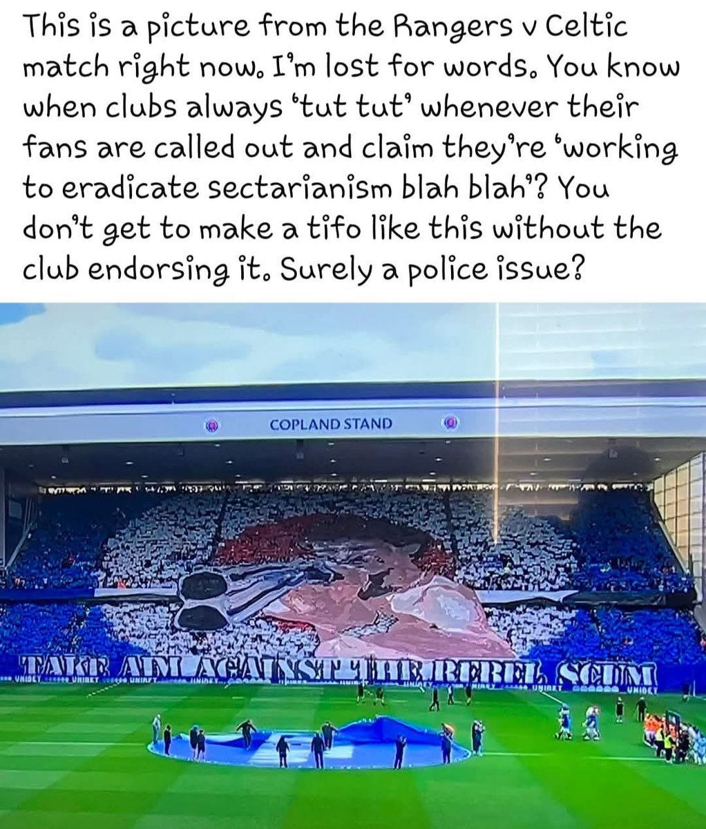 This is a disgrace time for all of the people mentioned below to grow a set and condemn this banner not to mention the shameful singing enough is enough 🤬<a href="/ScottishFA/">Scottish FA</a> <a href="/PoliceScotland/">Police Scotland</a> <a href="/JohnSwinney/">John Swinney</a> <a href="/CelticFC/">Celtic Football Club</a> <a href="/glasgowcathcart/">James Dornan SNP</a>