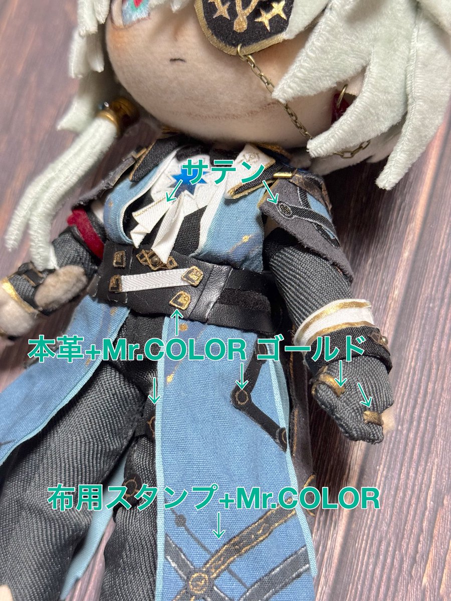 Link_nui's tweet photo. アナイクス先生の服に使った布などはこんな感じです〜!Mr.COLORは筆塗りです🖌️
他に知りたい素材があれば聞いてください🙆‍♀️ https://t.co/umDcxXFnOY