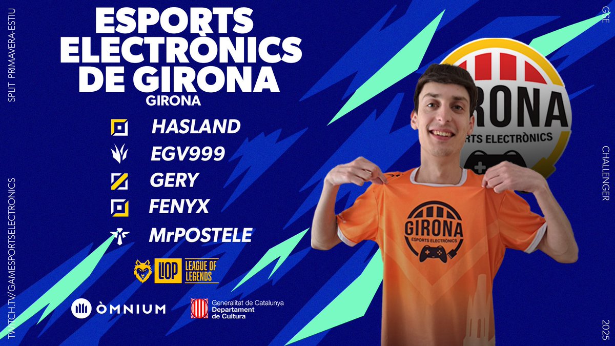 Els gironins <a href="/EDG_Girona/">Esports Electrònics de Girona</a>  arriben al Split primavera-estiu 🌸🔥 amb un roster 100% reconegut per la comunitat 🙌

Sense canvis, però amb la mateixa il·lusió i constància de sempre 💥. Serà aquest l’any de la recompensa? 🏆

🔹 Roster titular: 
⚒️ TOP: <a href="/Hasland_/">Hasland</a>
🎍 JUNGLA: