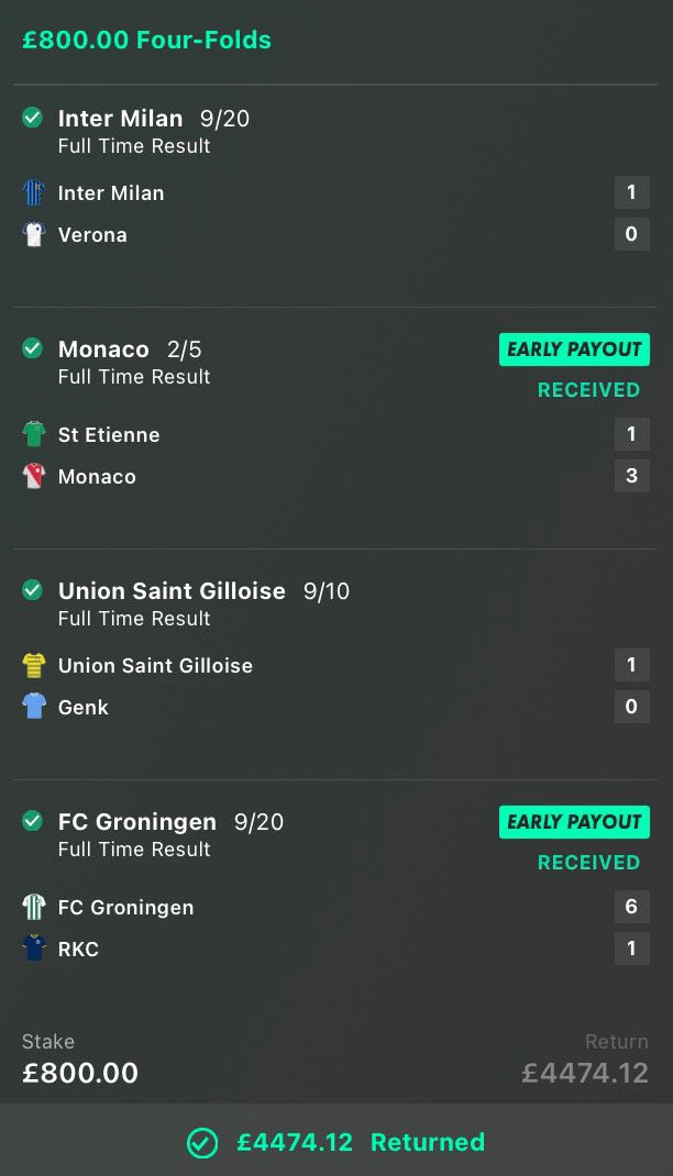 We are at it AGAIN 🥵

Both 4- Folds lands 💷🙌🏽

Over £6,000 profit join us for more Acca tips ❤️👇🏾

t.me/+5T2WDp9kuVc5Z…