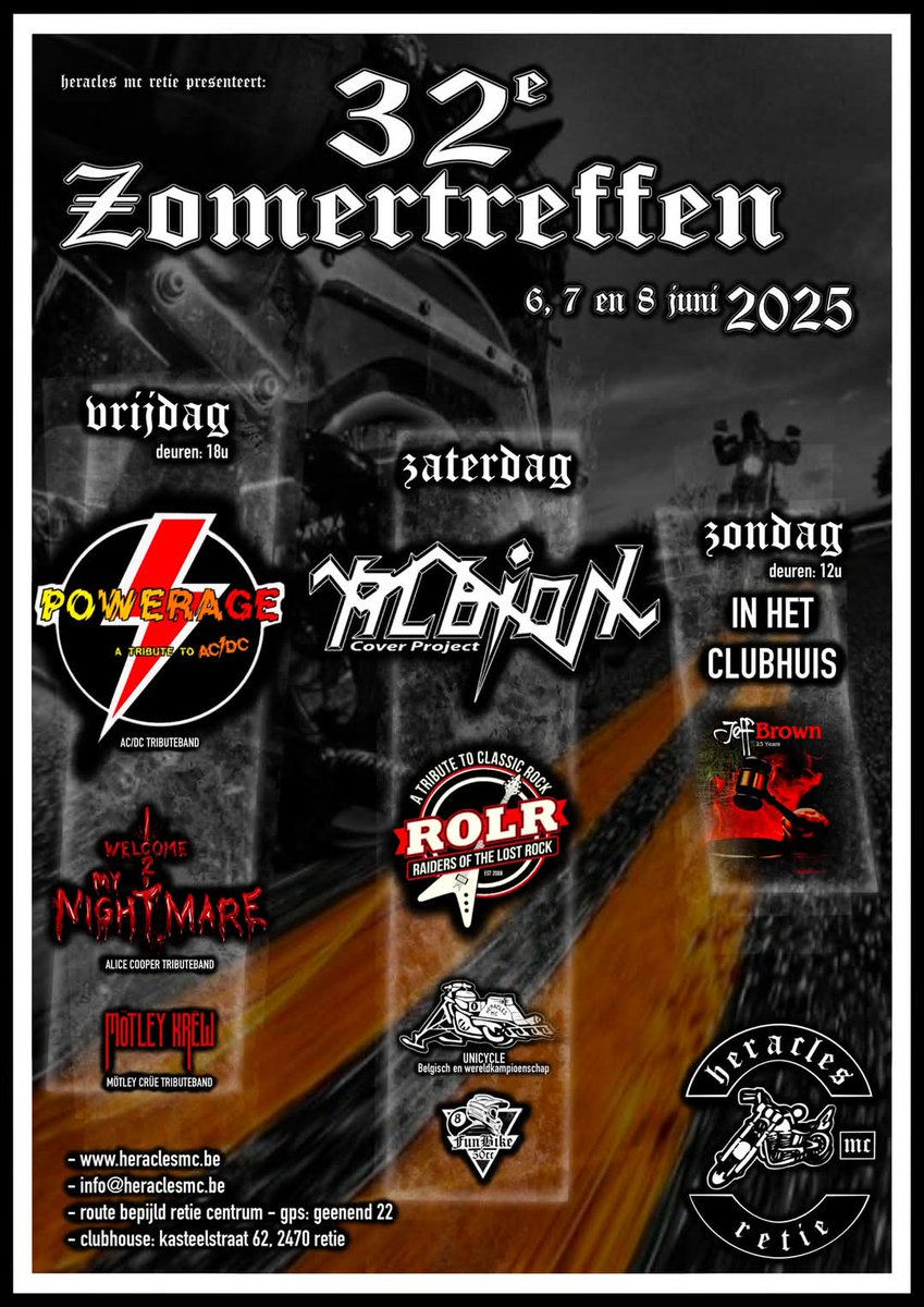 Welcome2MN's tweet image. Friday June 6 , Retie (BE) 

AC/DC By Powerage
ALICE COOPER By Welcome 2 My Nightmare
MOTLEY CRUE By Motley Krew 

#tributefestival #alicecooper #alicecoopertribute #welcome2mynightmare