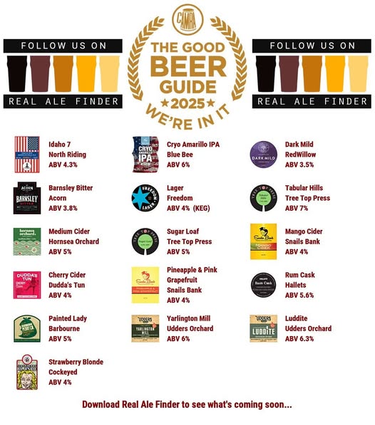 Three Bs Micropub Bridlington (@threebspubbrid) on Twitter photo We are open 12-9pm today On the bar today!
Beer Board: bit.ly/2VLwyRc
<a href="/Snailsbankcider/">Snailsbank Cider</a> <a href="/DuddasTunCider/">Dudda's Tun Cider</a> #BarbourneCider @uddersorchard <a href="/cockeyedciderco/">Cider</a> <a href="/camra_wolds/">Yorkshire Wolds CAMRA</a> <a href="/CAMRA_Official/">CAMRA</a> <a href="/northridingbrew/">northridingbrewery</a> <a href="/BlueBeeBrewery/">Blue Bee Brewery</a> <a href="/redwillowbrew/">Redwillow Brewery</a> <a href="/AcornBrewery/">Acorn Brewery</a> <a href="/FreedomBrewery/">Freedom Brewery</a> We are open 12-9pm today On the bar today!
Beer Board: bit.ly/2VLwyRc
<a href="/Snailsbankcider/">Snailsbank Cider</a> <a href="/DuddasTunCider/">Dudda's Tun Cider</a> #BarbourneCider @uddersorchard <a href="/cockeyedciderco/">Cider</a> <a href="/camra_wolds/">Yorkshire Wolds CAMRA</a> <a href="/CAMRA_Official/">CAMRA</a> <a href="/northridingbrew/">northridingbrewery</a> <a href="/BlueBeeBrewery/">Blue Bee Brewery</a> <a href="/redwillowbrew/">Redwillow Brewery</a> <a href="/AcornBrewery/">Acorn Brewery</a> <a href="/FreedomBrewery/">Freedom Brewery</a>