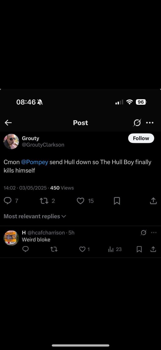 Joenorris94's tweet photo. @lwhcafc @GroutyClarkson @Pompey Jesus Christ, I've got a friend of mine who works alongside Humberside police trying to find this guy's employer so we can forward it onto them. https://t.co/UDlAn9nrX4