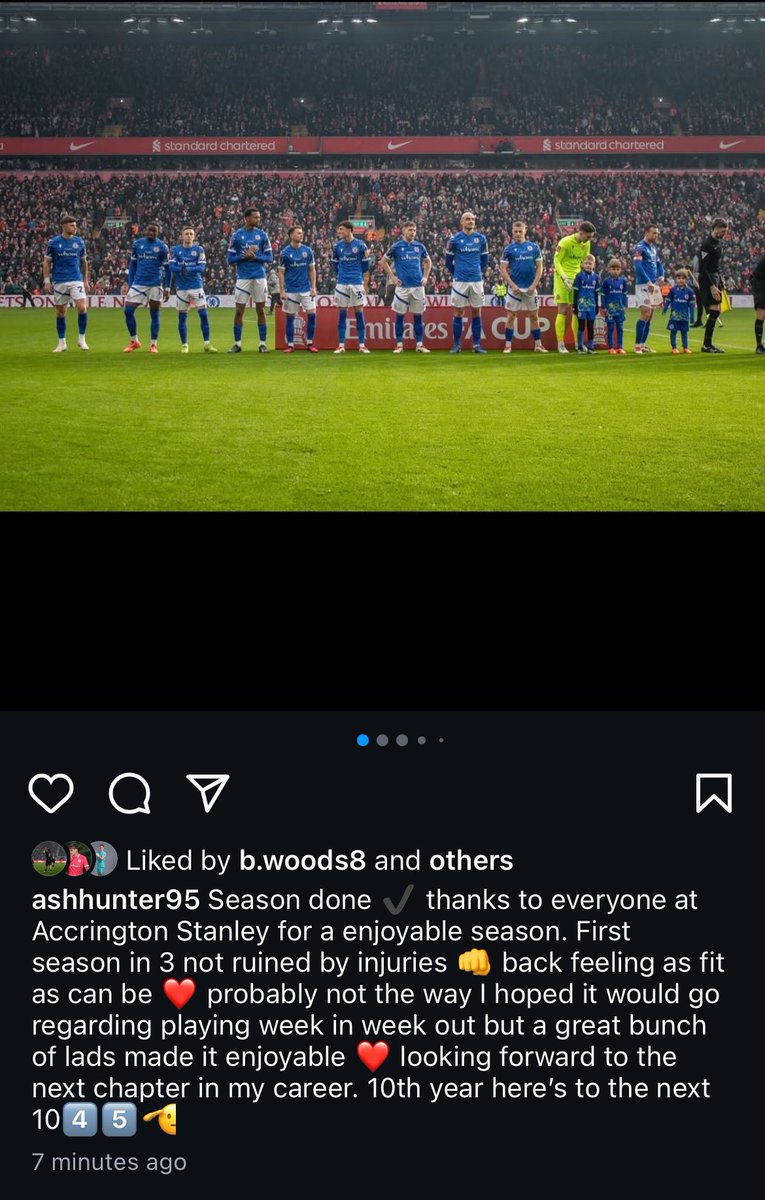Looks like Ash Hunter won’t be at ASFC next season. 

Looked a tricky player when he played but game time being limited. 

All the best <a href="/ashhunter95/">Ash Hunter</a> 👍🏼 

#asfc
