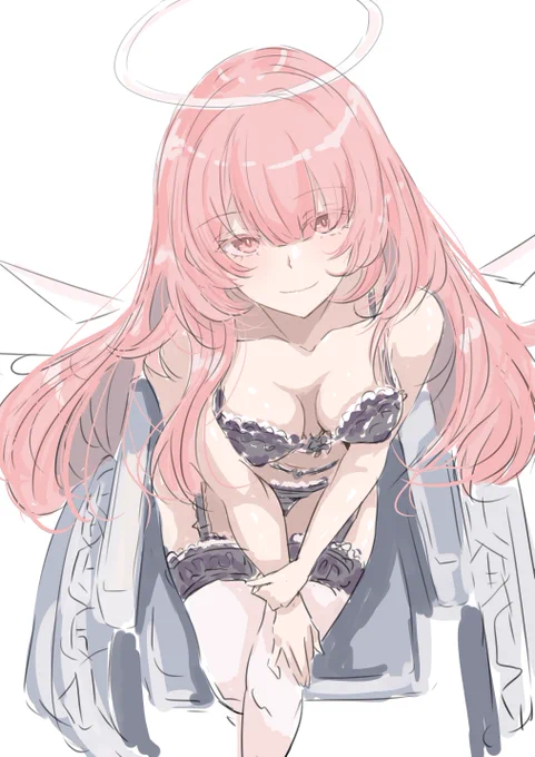 目のハイライトの入れ方がポイントかもしれん。こっちの方がレミュアンっぽい…ぽい?せっかくなので?下着の色も変えた…。 