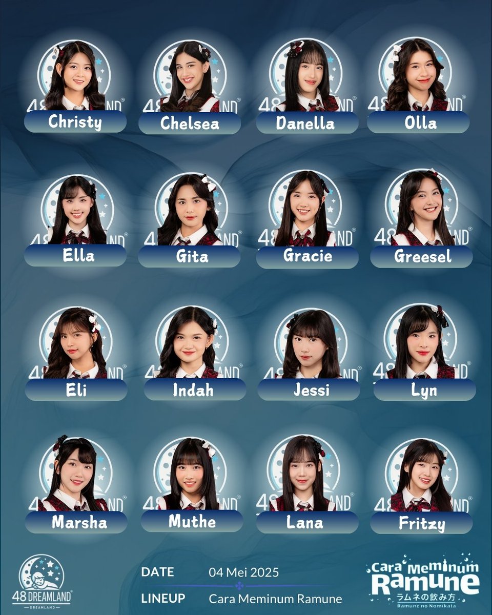 48dreamlandofc's tweet photo. [ 🎪 - Theater JKT48 ]

📍 Cara Meminum Ramune 
⏰ 04 Mei 2025 | 19.00 WIB

🎉 - 

#JKT48 #HiDreams https://t.co/zSemiPP4KG