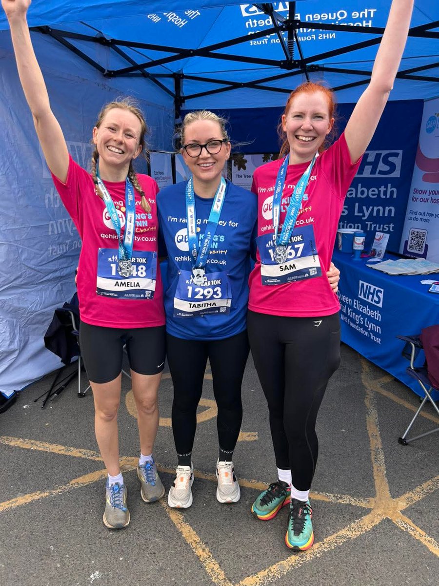 QEHKLCharity's tweet photo. Congrats to all of our runners who finished in record time! Thank you everyone who has come along today and for supporting your local hospital's charity! 

If you wanted to support one of our runners, you still can. Check out Amelia's JustGiving page at https://t.co/c1mWXBQ6RJ https://t.co/ZoVuG3RArQ