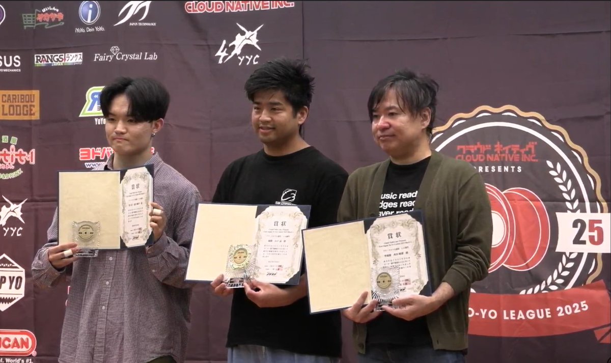 JPLSols's tweet image. 2025 EastJapan Yo-Yo Contest Block 2 2A部門においてループアップにて
西川 敏博 選手が準優勝  
福井 帆空 選手が3位 となりました！  

おめでとうございますっ
 #JL25 #EJ25 #LoopUp #JPLS #JPLSolutions