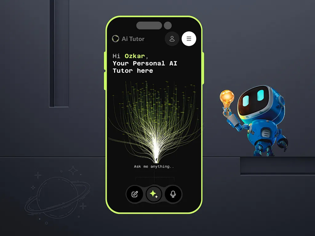 idealrahi's tweet image. AI Tutor App – Personal Learning Assistant UI
Your AI Tutor is ready.
Minimal dark UI + neon visual, voice-ready and chat-powered.
Made in Figma 💡 Would you use this to learn?
#AITutorApp #UIDesign #UXDesign #VoiceAssistant #MobileUI #FigmaDesign #AIUX #DarkUI #LearningApp #UIUX